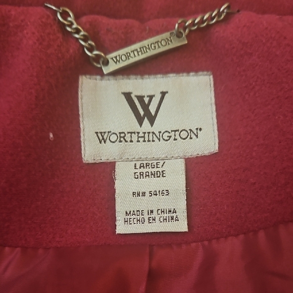 Worthington Women's Deep Pink Pea Coat - Picture 3 of 4
